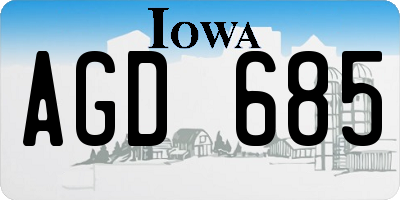 IA license plate AGD685