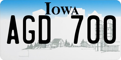IA license plate AGD700
