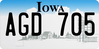 IA license plate AGD705