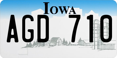 IA license plate AGD710
