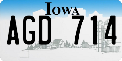 IA license plate AGD714