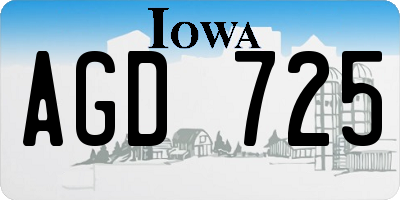 IA license plate AGD725