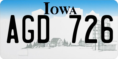 IA license plate AGD726