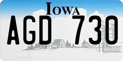 IA license plate AGD730