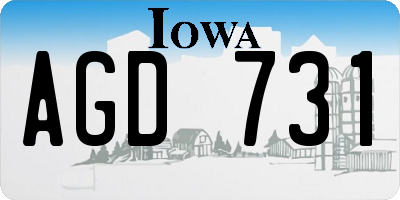 IA license plate AGD731
