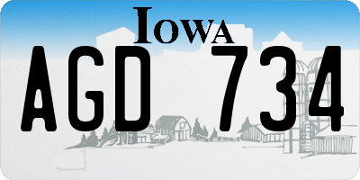 IA license plate AGD734