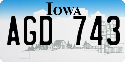 IA license plate AGD743