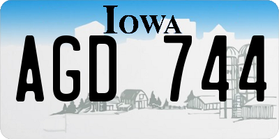 IA license plate AGD744