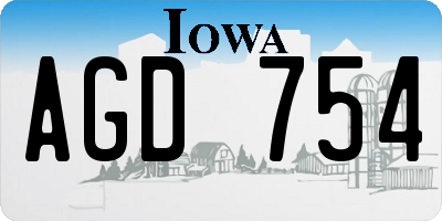 IA license plate AGD754