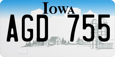 IA license plate AGD755