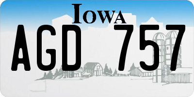 IA license plate AGD757