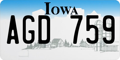 IA license plate AGD759
