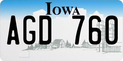 IA license plate AGD760