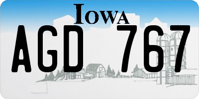 IA license plate AGD767