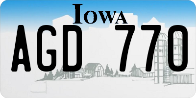 IA license plate AGD770