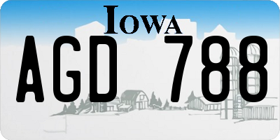 IA license plate AGD788