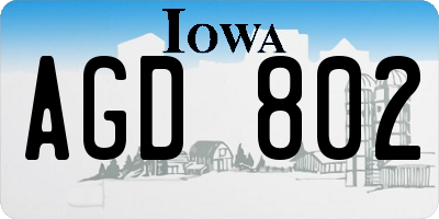 IA license plate AGD802