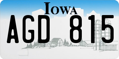 IA license plate AGD815