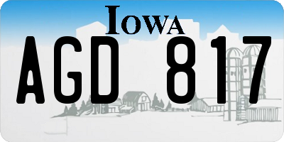 IA license plate AGD817