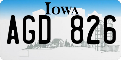 IA license plate AGD826