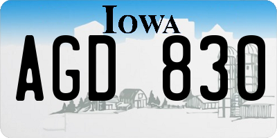 IA license plate AGD830