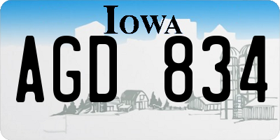 IA license plate AGD834