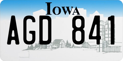 IA license plate AGD841