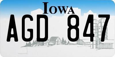 IA license plate AGD847