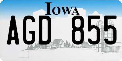 IA license plate AGD855