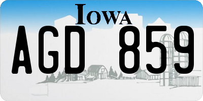 IA license plate AGD859