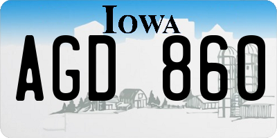 IA license plate AGD860
