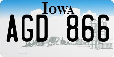 IA license plate AGD866