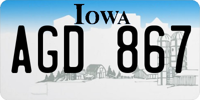 IA license plate AGD867