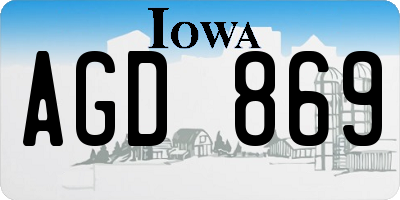 IA license plate AGD869