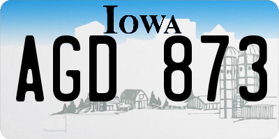 IA license plate AGD873