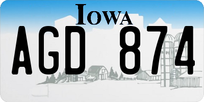 IA license plate AGD874