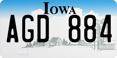 IA license plate AGD884