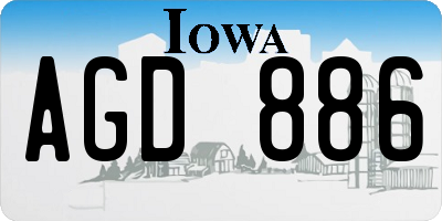 IA license plate AGD886