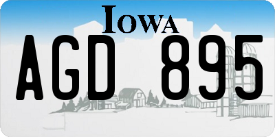 IA license plate AGD895