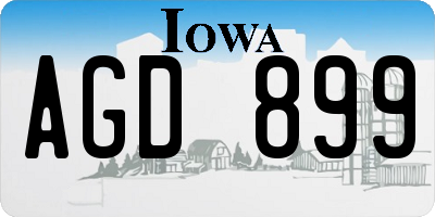 IA license plate AGD899