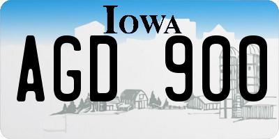 IA license plate AGD900