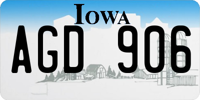 IA license plate AGD906