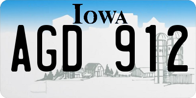 IA license plate AGD912