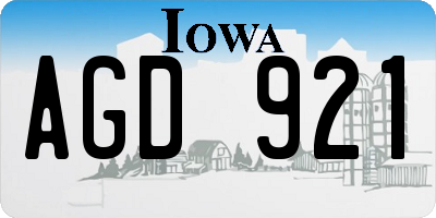IA license plate AGD921