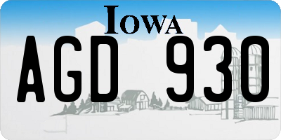 IA license plate AGD930