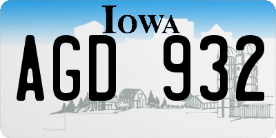 IA license plate AGD932