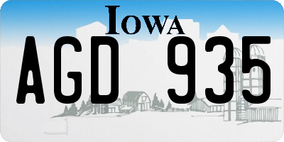IA license plate AGD935