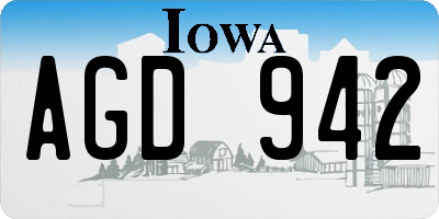 IA license plate AGD942