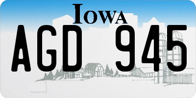 IA license plate AGD945