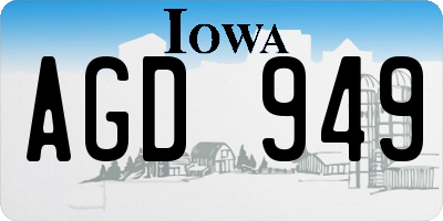 IA license plate AGD949